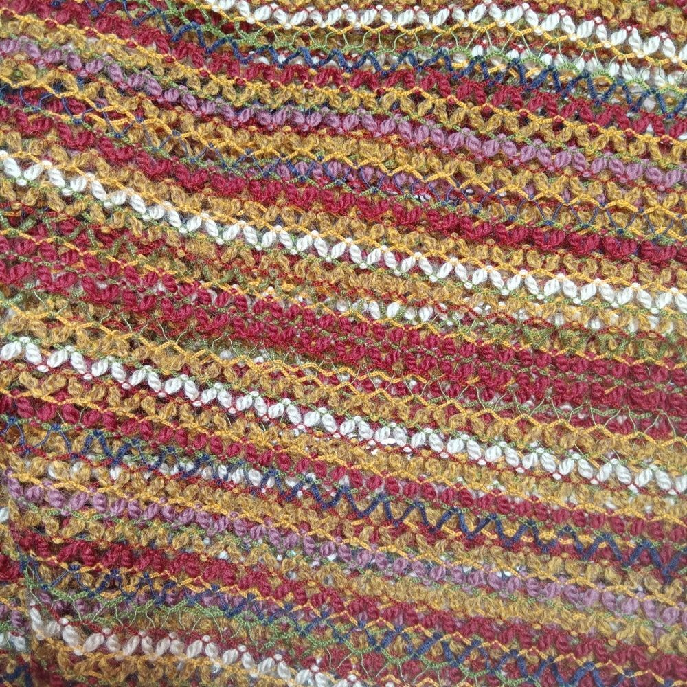 Missoni Multicolor Knit Scarf Wool Blend Fringe Striped Italy Designer Luxury - Picture 10 of 11